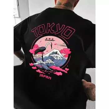 Футболка Tokyo Men Cotton T Shirt Luxury Brand Fashion Big Size Top Casual Short Sleeve Streetwear Classic Print New Arrival Tee S-4XL S
