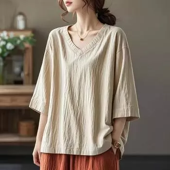 Футболка, топы, женская хлопковая блузка, свободная, удобная, эластичная, с длинным рукавом, однотонная, с круглым вырезом, свободные топы L белый