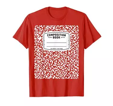 Футболка учителя с надписью «Композиция Notes» для костюма на Хэллоуин красный