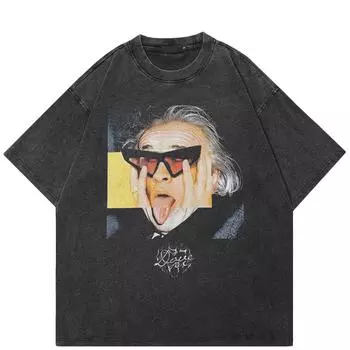Футболка уличная черная с рисунком юмора, стираная, хлопковая, унисекс, топы, футболки, летние футболки с короткими рукавами S чёрный