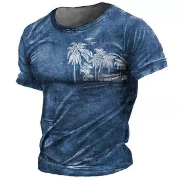 Футболка уличная мужская летняя повседневная модная свободная спортивная футболка с коротким рукавом с 3D-принтом S
