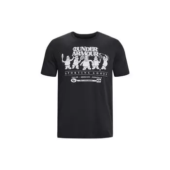Футболка Under Armour Coach с коротким рукавом и круглым вырезом, мужские топы, черные 1376854-001 M