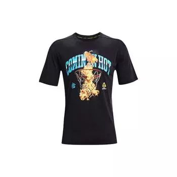 Футболка Under Armour Cotton Print Мужские топы Черная 1362006-001 M