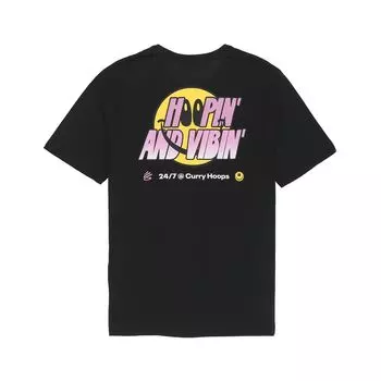 Футболка Under Armour Curry Collection со смайликом и алфавитным принтом, мужские топы, черные 1366617-001 M