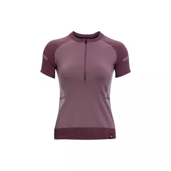 Футболка Under Armour Intelliknit с круглым вырезом и застежкой-молнией 1/4, повседневная, с коротким рукавом, женские топы, фиолетовая 1365625-554 S