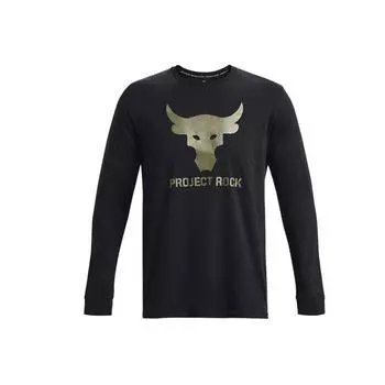 Футболка Under Armour Johnson Series Letter Logo Print American Vintage Tight Training с длинным рукавом для мужчин, черная 1374847-002 L
