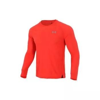 Футболка Under Armour Logo Running с длинным рукавом и круглым вырезом, мужская, красная 1361470-690 XXL