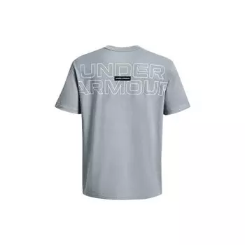 Футболка Under Armour Outline с буквенным принтом и круглым вырезом, с короткими рукавами, мужские топы, синие 1379109-465 S