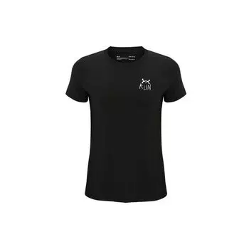 Футболка Under Armour Printed Running T-Shirt Женские топы Черная 1364870-001 M
