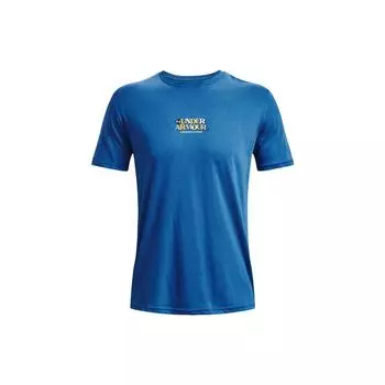 Футболка Under Armour с буквенным принтом и круглым вырезом с короткими рукавами, мужские топы, кибер-синий 1376856-481 L