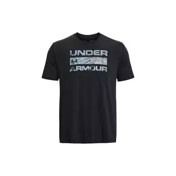 Футболка Under Armour с буквенным принтом и круглым вырезом с коротким рукавом, мужские топы, черные 1361903-003 S