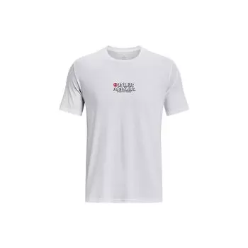 Футболка Under Armour с буквенным принтом и круглым вырезом с коротким рукавом, мужские топы, белые 1376856-100 S