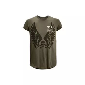Футболка Under Armour с принтом черепа в американском стиле с круглым вырезом и коротким рукавом, мужская футболка, зеленая 1370463-361 S