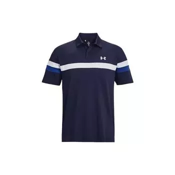 Футболка Under Armour с зеленым пуловером с цветными блоками, рубашка поло с короткими рукавами, мужские топы, темно-синий 1377379-410 XL