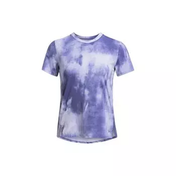 Футболка Under Armour Tie-Dye Print Crew Neck с круглым вырезом, женские топы, темно-фиолетовый 1383365-561 XS