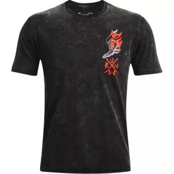 Футболка Under Armour Tie-Dye с круглым вырезом и короткими рукавами, мужские топы, черные 1371052-001 L