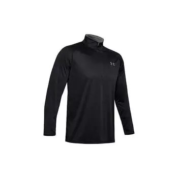 Футболка Under Armour Velocity 2.0 повседневная дышащая спортивная с длинным рукавом и застежкой-молнией на половину длины для мужчин, черная 1345712-001 XXL