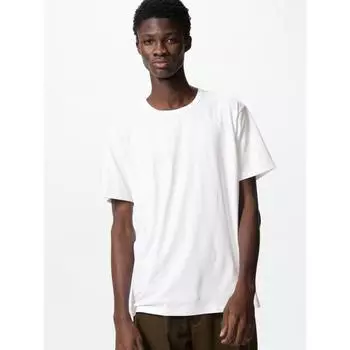 Футболка Uniqlo Airism из хлопка с круглым вырезом и коротким рукавом 00 WHITE/MEN S