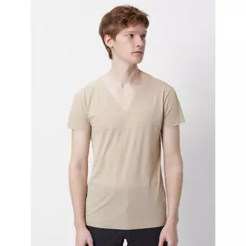 Футболка Uniqlo Airism Mesh с V-образным вырезом и коротким рукавом 00 WHITE/MEN XS