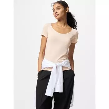 Футболка Uniqlo Airism U-образным вырезом с коротким рукавом и частичным швом 00 WHITE/WOMEN XXL
