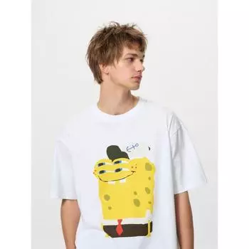 Футболка Uniqlo CaCTus X Spongebob UT с коротким рукавом C 00 WHITE/UNISEX XS