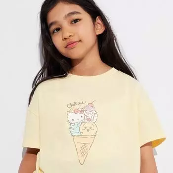 Футболка UNIQLO GIRLS CHIIKAWA SANRIO UT с рисунком, короткий рукав C