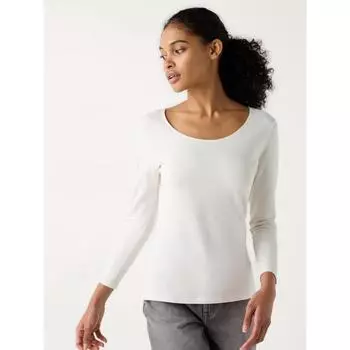 Футболка Uniqlo HeatTech из хлопка с U-образным вырезом, 8 частей, очень теплая 09 BLACK/WOMEN XXL