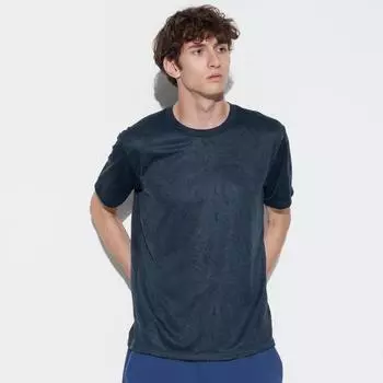 Футболка Uniqlo Japan Dry Ex с круглым вырезом и коротким рукавом 69 NAVY/XS
