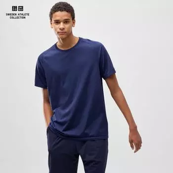 Футболка Uniqlo Japan Dry Ex с круглым вырезом и коротким рукавом 67 BLUE/XS