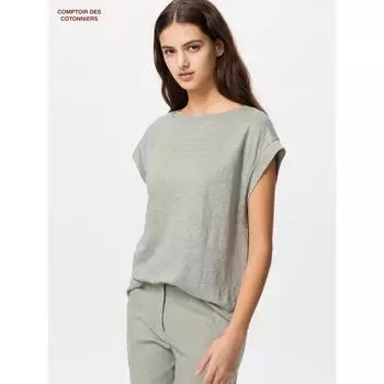 Футболка Uniqlo Japan Linen с французским рукавом, свободного кроя 01 OFF WHITE/S