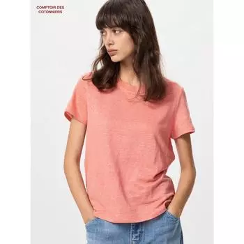 Футболка Uniqlo Japan Linen с круглым вырезом и коротким рукавом 01 OFF WHITE/S