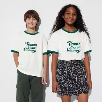 ФУТБОЛКА UNIQLO KIDS AIRISM из ХЛОПКОВОГО ГРАФИКА С КОРОТКИМ РУКАВОМ