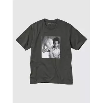Футболка Uniqlo Peace For All Graphic с коротким рукавом, стандартный крой, basquiaT 08 DARK GRAY/UNISEX XS