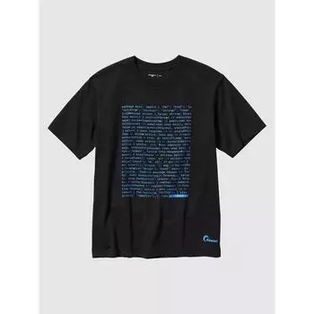 Футболка Uniqlo Peace For All с коротким рукавом и графическим принтом, стандартный крой Akamai 09 BLACK/UNISEX XS