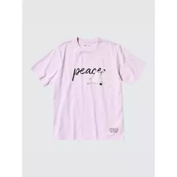 Футболка Uniqlo Peace For All с коротким рукавом и рисунком, стандартный крой, Moomin 10 PINK/UNISEX XXL