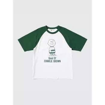 Футболка Uniqlo PeanUTs UT с графическим принтом, короткий рукав C 57 OLIVE/UNISEX XS