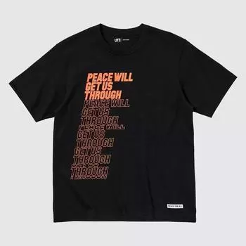 Футболка UNIQLO Shingo Kunieda UT с коротким рукавом и рисунком Black/XS