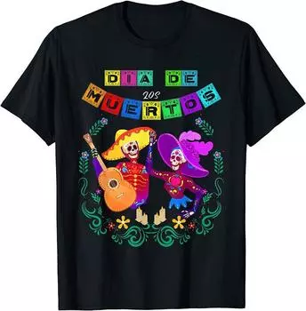 Футболка унисекс «День мертвых» Dia De Los Muertos с мексиканским черепом, Мексика S