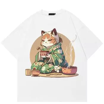 Футболка унисекс Harajuku Tea Artist Cat