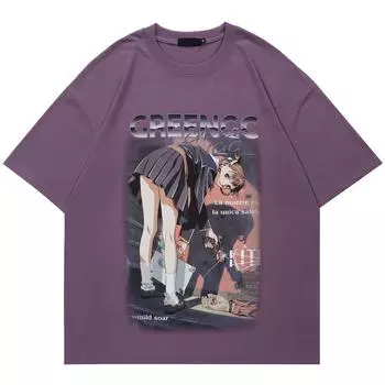 Футболка унисекс «Хип-хоп аниме убийца» M фиолетовый