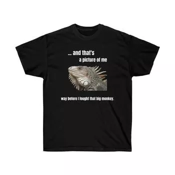 Футболка унисекс из ультрахлопка Funny Iguana плотностью 230 г/м, 100% хлопок XXS чёрный