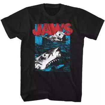 Футболка унисекс Jaws Great белая черная S