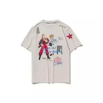 Футболка унисекс Li Ning CF Earth Seven Days Sports Leisure, цвет яичной скорлупы-серый AHSQ382-1 S
