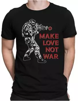 Футболка унисекс Make Love Not War Fun Stop War No Banksy Anti Love S