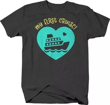 Футболка унисекс «Мой первый круизный лайнер Love Heart Family Ocean Travel Trip» S