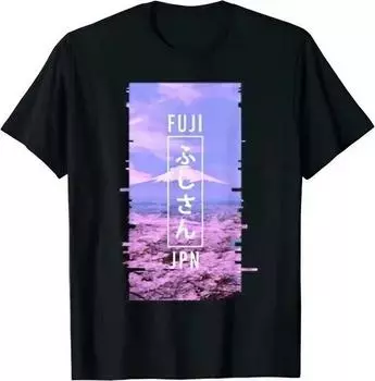 Футболка унисекс Mt Fuji Japan Glitch Art, японская футболка отаку Vaporwave S