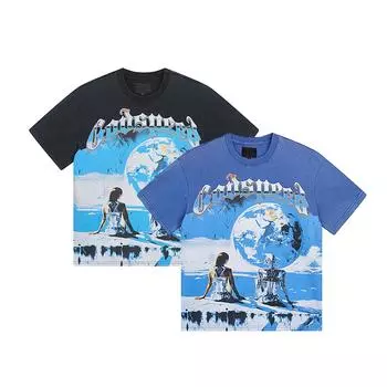 Футболка унисекс, повседневная, свободная, большого размера, удобная, с коротким рукавом, с круглым вырезом L чёрный