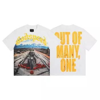 Футболка унисекс, повседневная, свободная, большого размера, удобная, с коротким рукавом, с круглым вырезом L белый