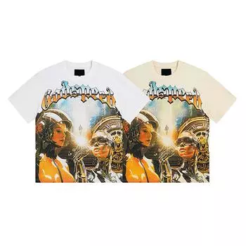 Футболка унисекс, повседневная, свободная, большого размера, удобная, с коротким рукавом, с круглым вырезом L бежевый