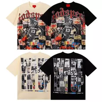 Футболка унисекс, повседневная, свободная, большого размера, удобная, с коротким рукавом, с круглым вырезом L бежевый